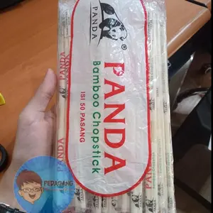 SUMPIT Bambu Steril Murah + Tusuk Gigi PANDA isi 50 pcs / 50 pasang / Chopstick Bamboo