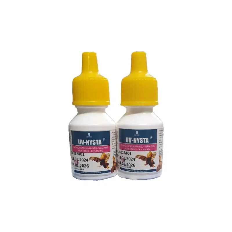 1 chai Nysta UV (dung dịch uống 10ml) đặc trị đẹn, nấm diều, nấm phổi, nấm họng cho gà đá thuốc  trị 0
