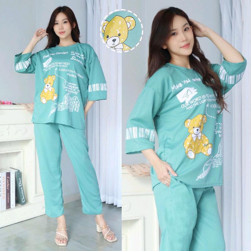 BUY 1 GET 1 !!! Setelan Wanita Jumbo PP Bear Text 4