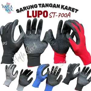 6 Pasang Sarung Tangan LUPO Karet Latex Antislip Kerja Melindungi Tangan Bekerja