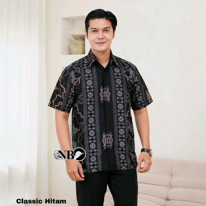 [BISA COD] HEM BATIK PRIA BAHAN KATUN PRIMA Grade A - MOTIF KEKINIAN Cowok Formal casual Blue Shirts Baju Couple Seragam Kerja Keren 3