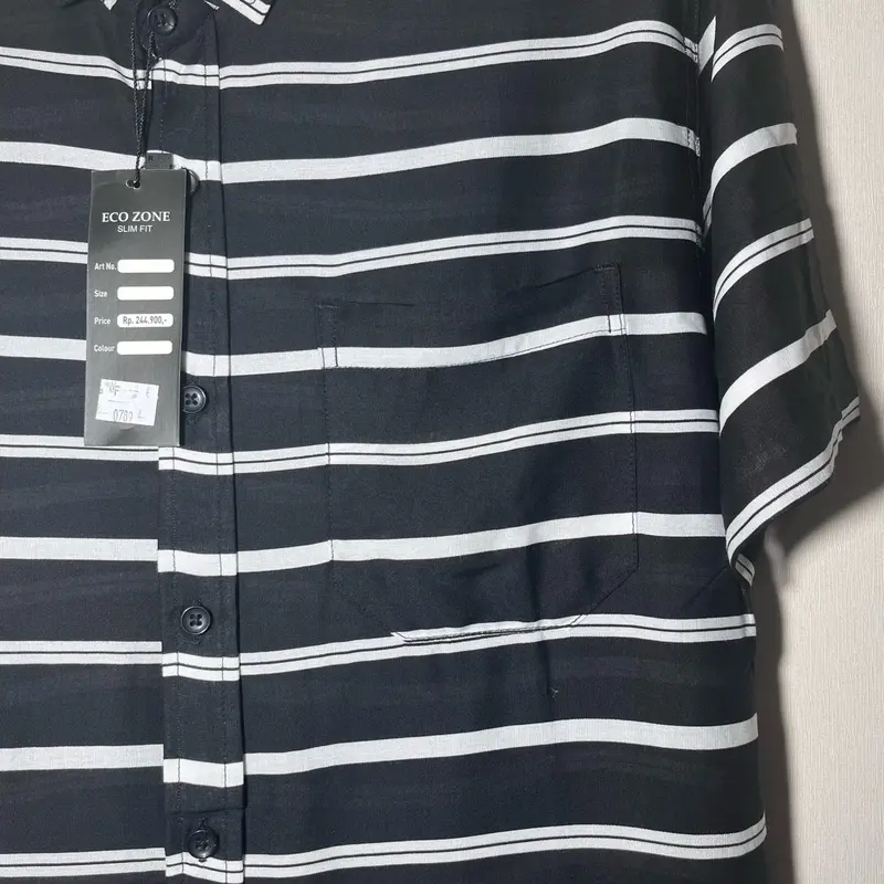 Kemeja Pria Keren Motif Garis Bahan Rayon 5