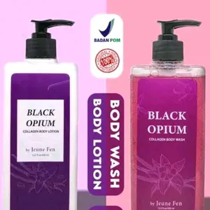 black opium Paket 2 in1 bodylotion dan bodywash black opium 100ml melembabkan dan mencerahkan tubuh Memutihkan Wangi Pencerah Perawatan Kering Niacinamide Vitamin hand body
