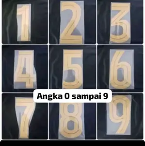 DTF / Sablon setrika Nomor punggung Jersey (warna Gold) Sport