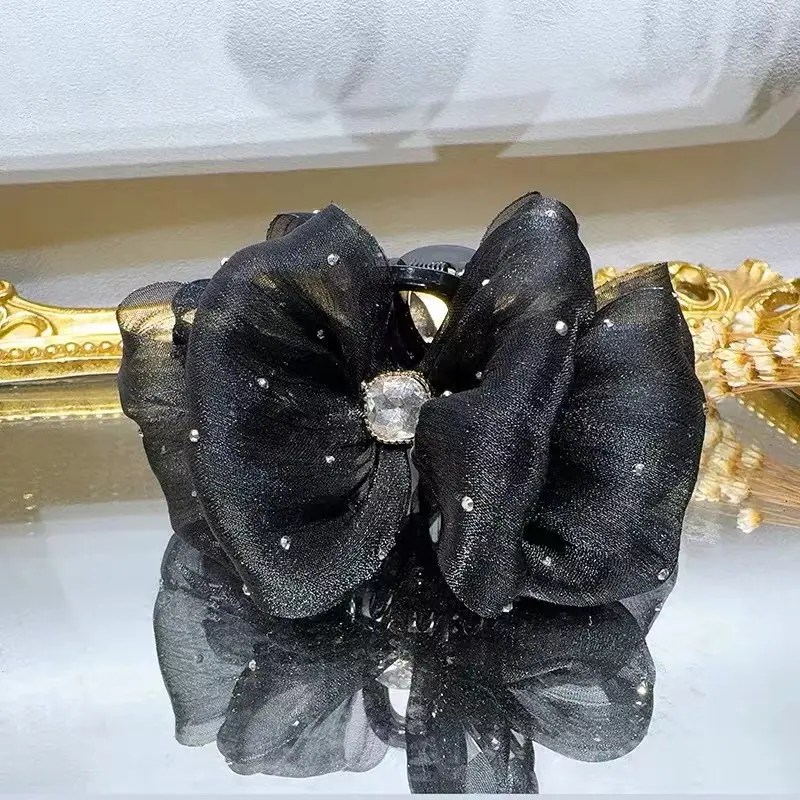 Kẹp Lấy Bong Bóng Lưới, Hàng Mới Về, Kẹp Tóc Thanh Lịch, Kẹp Cá Mập Dễ Phối Đồ Kẹp Tóc Thanh Lịch Hoa Women Voan 4