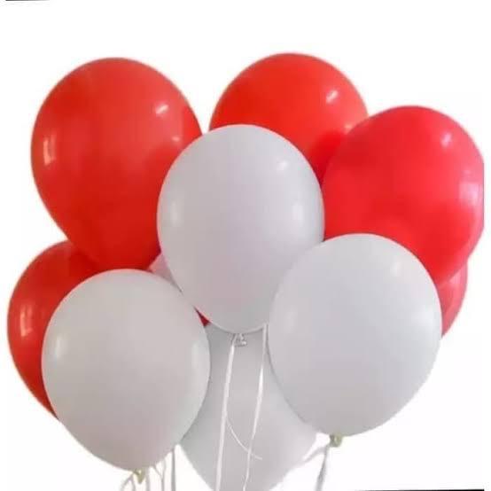 ￼Balon latex doff merah putih / balon merah putih 1