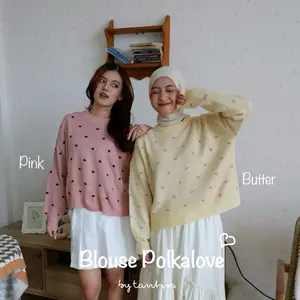 Bytantisa-Blouse Knit Acrylic Premium Polkalove