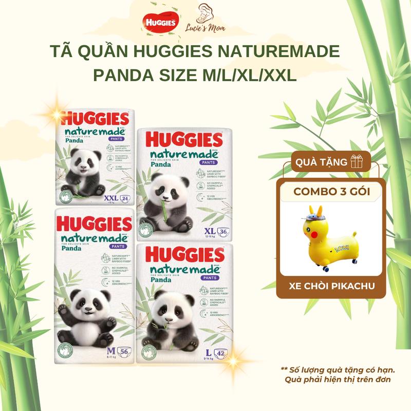Tã/Bỉm Quần Huggies Naturemade Panda Siêu Mỏng Nhẹ & Thoáng Khí - Lucie's Mom