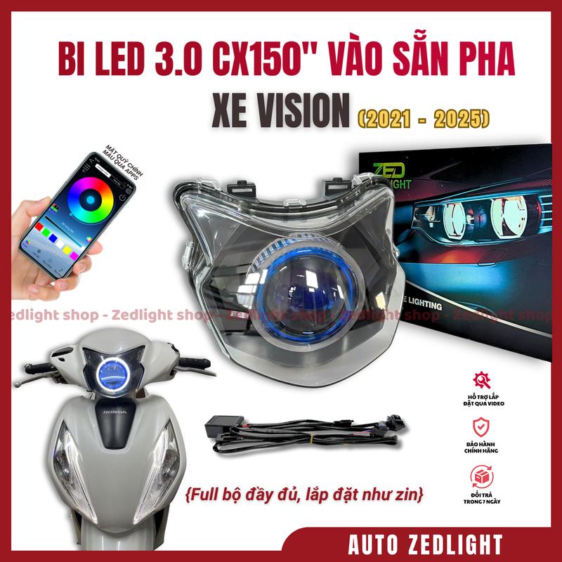  Bộ Pha Đèn Vision   Đời 2021 - 2025   Độ Sẵn Bi LED 3.0 Tùy Chọn - Vòng 3D Mắt Quỷ Mạch Passing 3.0 - Phụ Tùng 