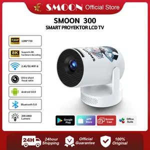 SMOON 300 Smart Projector Lcd Tv - 200 Ansi - Android 14 - 720P - Wifi - Bluetooth - Hdmi - Netflix - Youtube