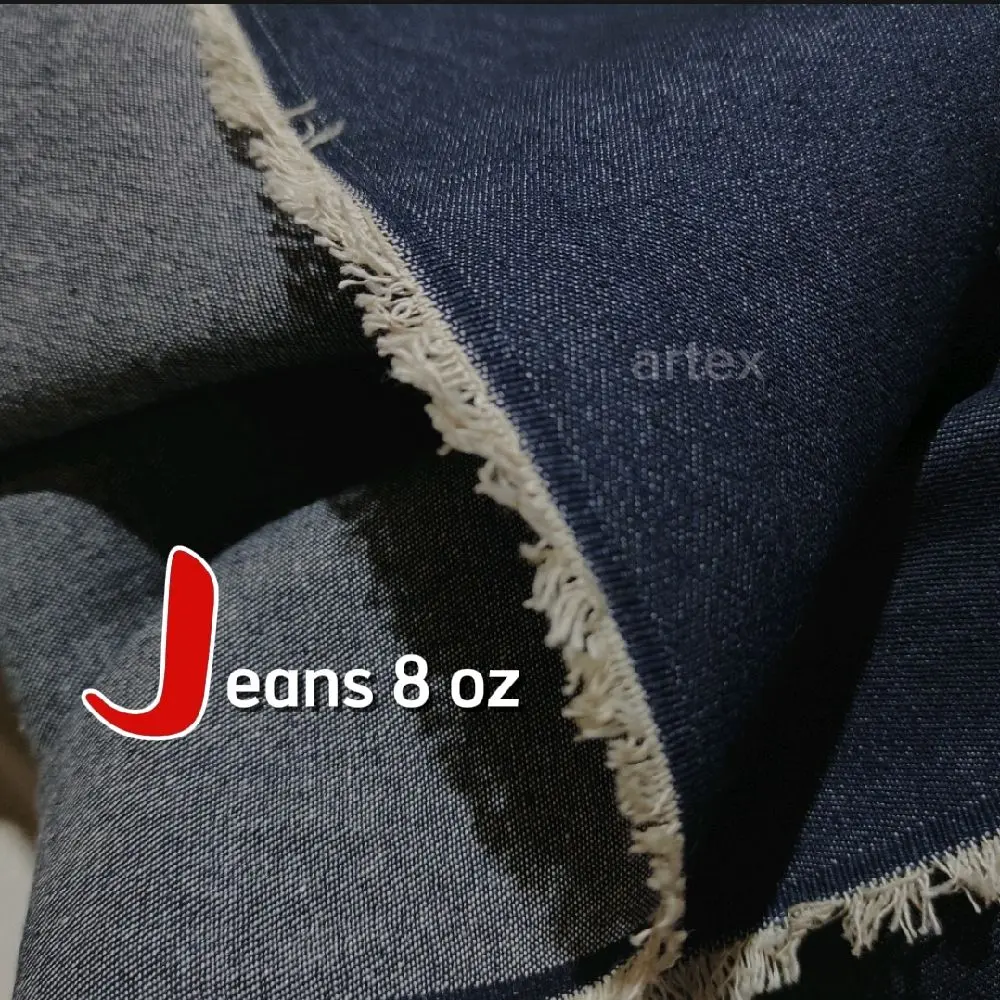 Artex Kain Jeans 8 oz Bahan Baju dan Celana Jeans Navy Non Wash Lebar 1.5 Meter untuk Pakaian