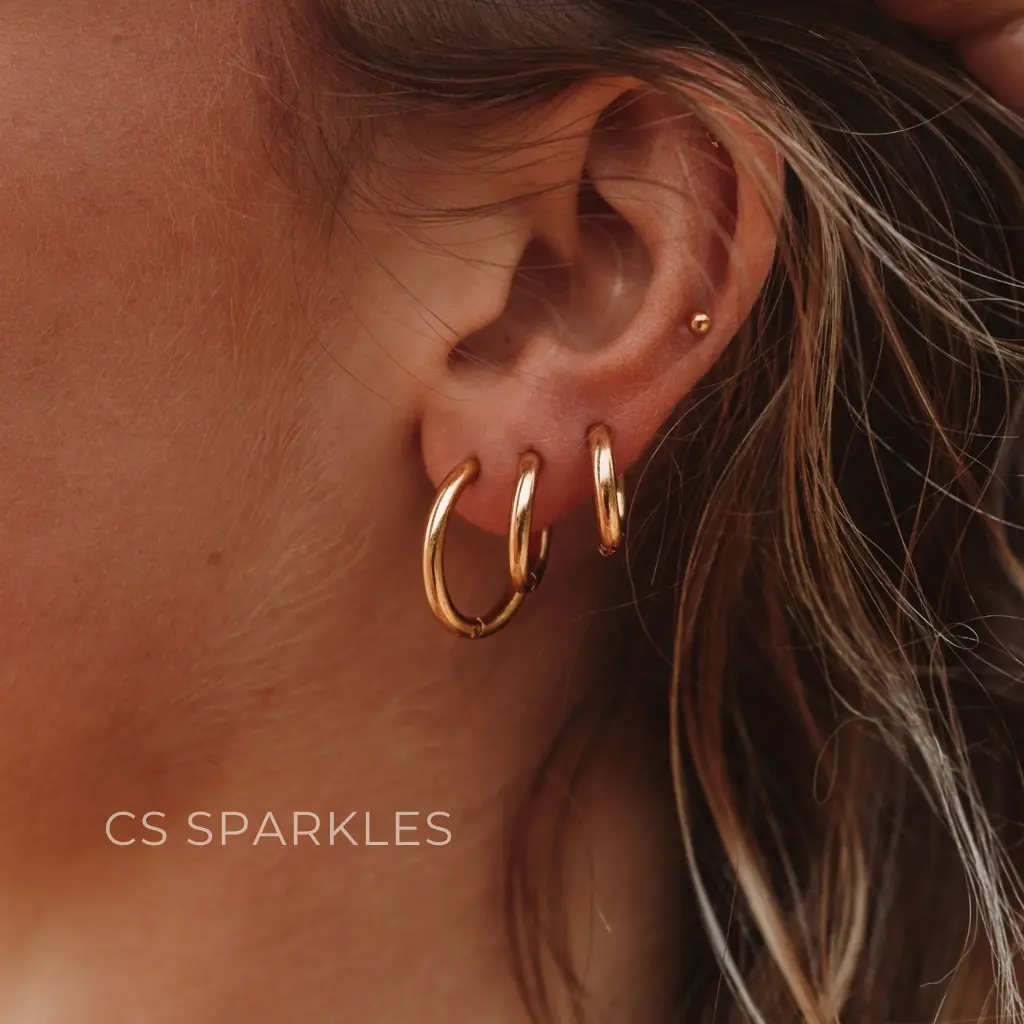 [SG] Huggies Hoop Earring For Women 18K Gold Plated on 316L Stainless Steel Earring Hypoallergenic