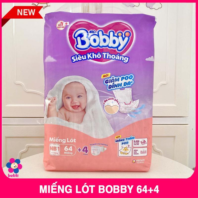 Miếng Lót Sơ Sinh Bobby Newborn 64 Miếng Tặng 4 Tã Quần Cho Bé