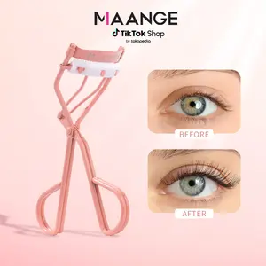 Pink Eyelash Curler with Eyelash Comb Handheld Long Lasting Metal Eyelash Curler Clip Big Eye Cosmetic Tools Women Acces Sponges & Applicators 1305 Bombshell Steel penjepit  bulu