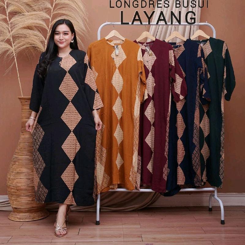 [TERMURAH]100rb dapat 3pcs LONGDRESS BUSUI JUMBO /Daster Lengan Panjang Rayon Wanita Pendek Kancing 3
