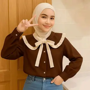 CERIA Top Blouse Combinasi Atasan Wanita Baju Fit