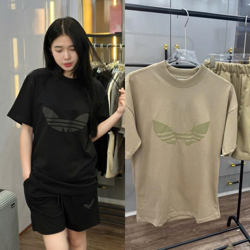 Bộ thể thao nam nữ logo in dập nổi áo cottong thoáng mát , quần nỉ chân cua cao cấp