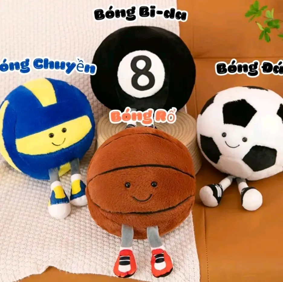 Gấu Bông Hình Quả Bóng.35cm. Bóng Đá.Bóng Chuyền.Bóng BIA.Bóng Rổ...dễ thương