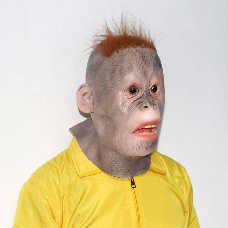 Product Introduction of Realistic Mask, Scary, Funny, Orangutan, Cosplay, Headwear, Halloween Costume, Costume, Animal Mask, Monkey, Monkey, Gorilla, Face Mask, Demon, Horse, Funny, Funny, Bald, Bald, Bald Head 2