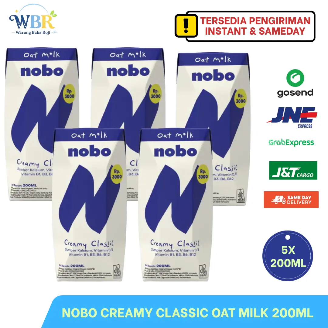 Susu Nobo OatMilk (ISI 5) | Nobo Oat Milk Creamy Oat 200ml | Oat Milk Mini Susu (ISI 5)