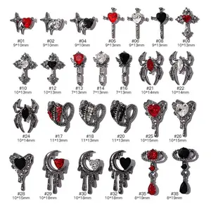 Hiasan Kuku 3D Punk - Charm Kuku 3D Punk - Tempelan Kuku Vintage Punk - Aksesoris Kuku Gaya Punk - Hiasan Nail Art Antik - Tempelan Kuku Gaya Punk - Tempelan Kuku Unik
