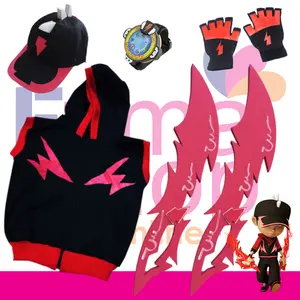 PAKET KOSTUM ANAK BOBOIBOY HALILINTAR THE MOVIE Fashion Topi Sarung Tangan Jam Tangan Kuasa Rompi Pedang EVA 55cm Kualitas Full Spoon Bahan Nyaman Ukuran M L XL