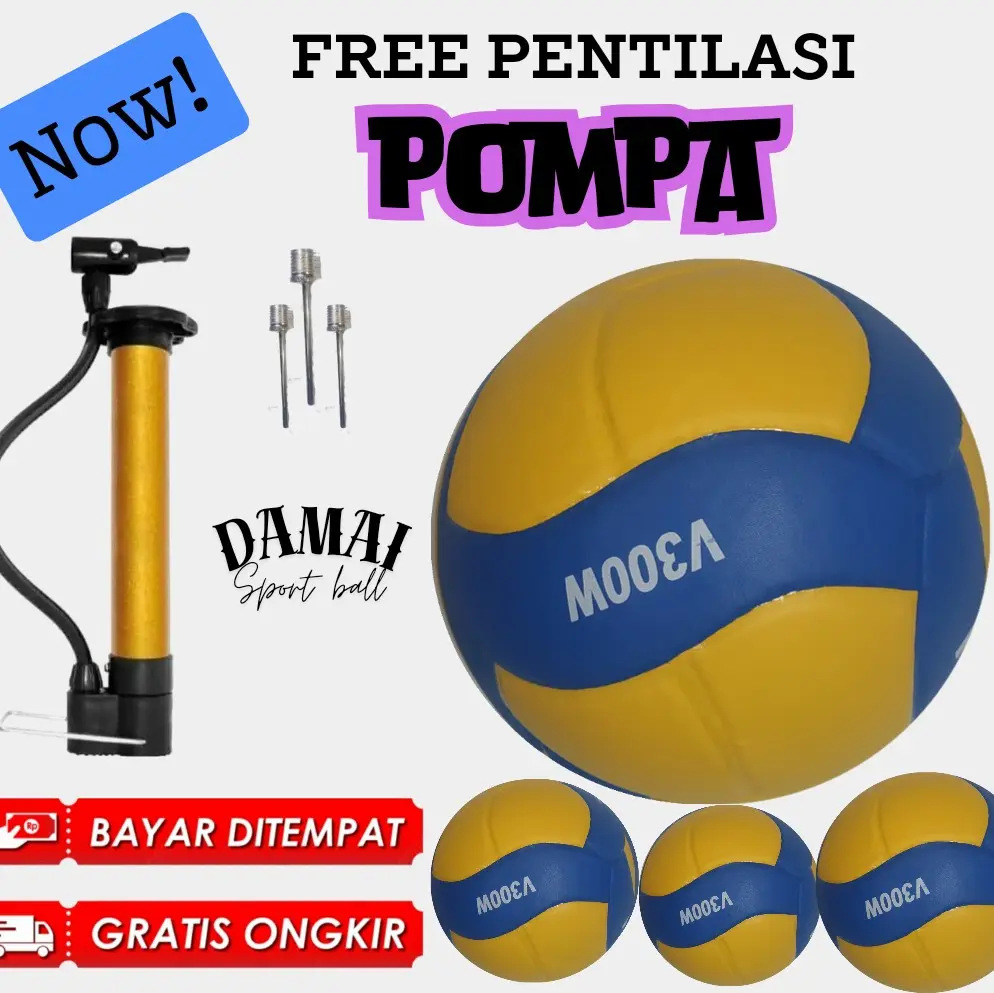 Bola volley paket lengkap voly terbaru Outdoor Olahraga Ball Volly Voli