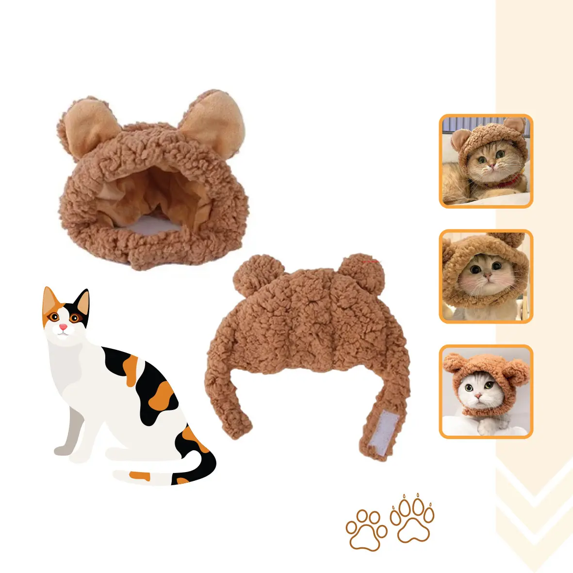 Bando Hewan BD-1| Bando Topi Anjing Dan Kucing| Bando Kostum Kuping Beruang