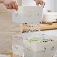 Gambar Food kontainer wadah penyimpanan makanan serbaguna dengan kotak saringan untuk buah sayur - CJ18-Putih【1set1pcs】 dari TOM Mall Kab. Tangerang 5 Tokopedia
