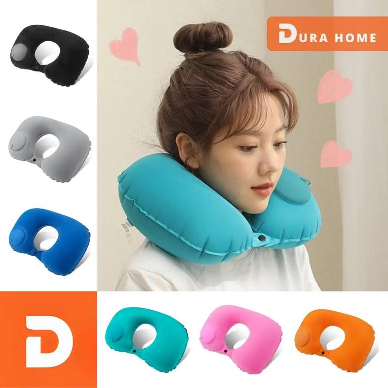 Dura Home Gối Cổ Chữ U Tự Bơm Hơi Du Lịch Không Cần Thổi Giảm Đau Mỏi Cổ Gấp…