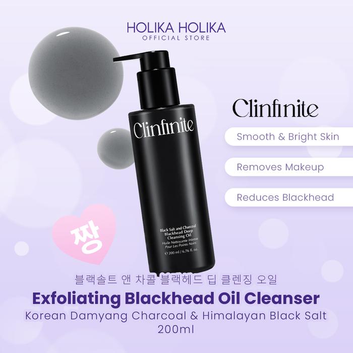 Gambar Holika Holika CLINFINITE Black Salt and Charcoal Blackhead Deep Cleansing Oil | Minyak Arang Hitam Cleanser Wajah dari Holika Holika Indonesia Kota Administrasi Jakarta Barat Tokopedia