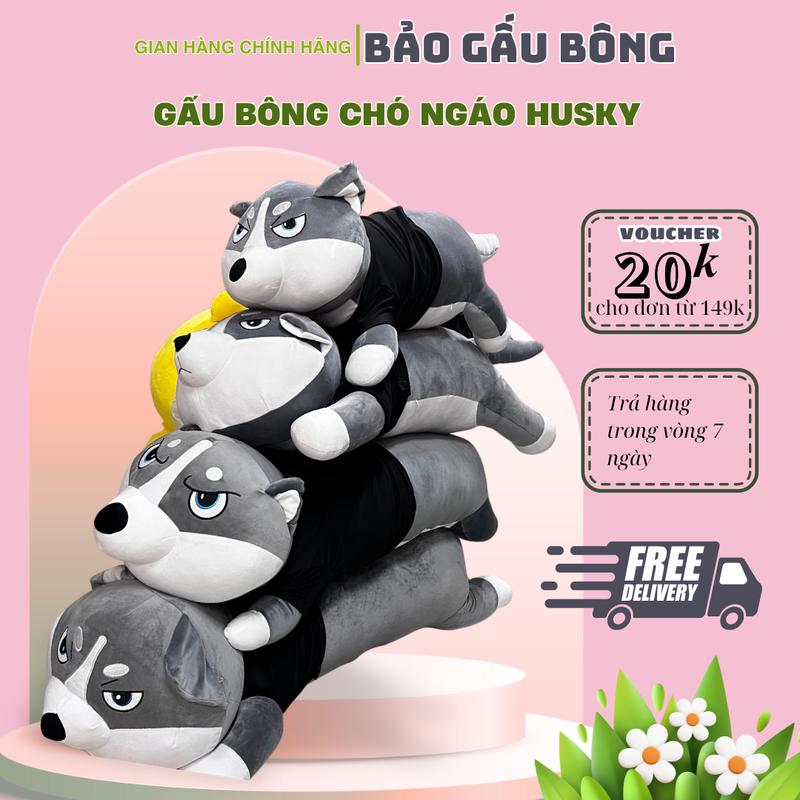Gấu bông chó ngáo husky đủ các size Thú Bông Thú Nhồi Bông Đồ Chơi Toy Phát Nhạc