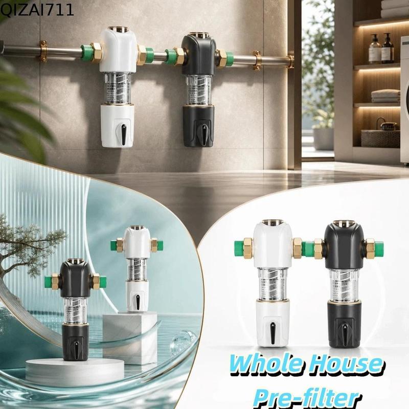 QIZAI711 Máy lọc nước Chức năng xả nước tự động Máy lọc nước toàn nhà Dòng nước lớn ổn định Không có lõi thay thế Bộ lọc nước tự động xả nước Dễ dàng cài đặt Dễ dàng làm sạch Bộ lọc nước sơ cấp Sử dụng cho toàn bộ ngôi nhà
