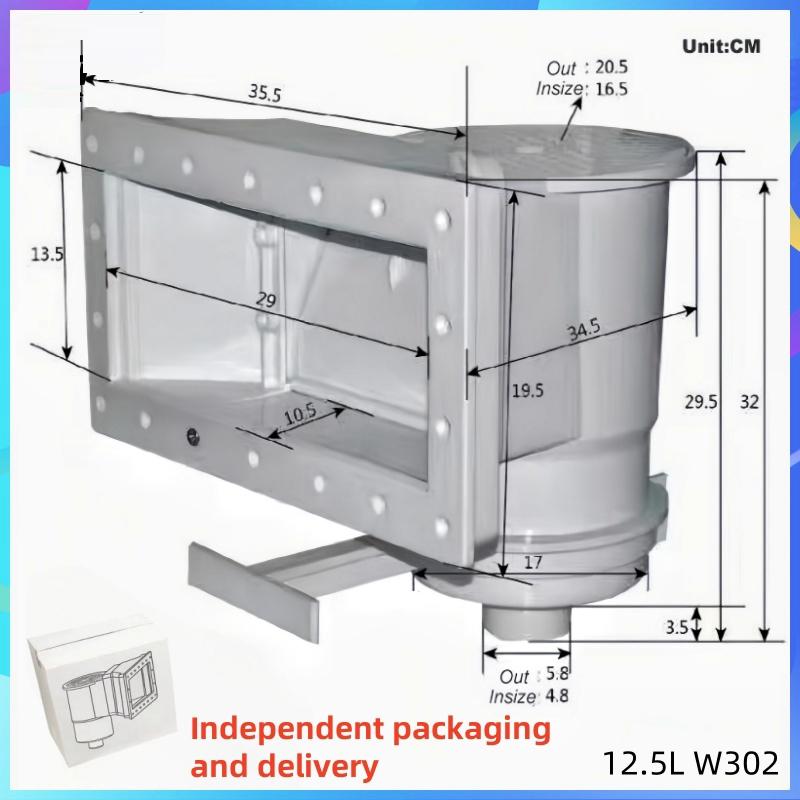 Product Introduction of Emaux 9.5L Wall Skimmer for Swimming Pool with Strainer Standard Wide Mouth Design 4