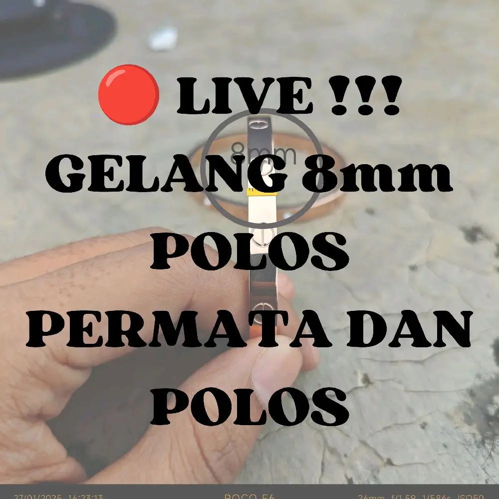 Gelang Bangle Lebar 8mm Titanium Terbaru Polos dan Permata Bracelets & Bangles Elegan