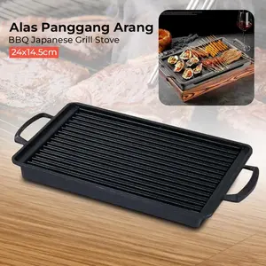 Ready- Alat Panggangan Bbq Pan Portable Korean Elektrik Electric Grill Teflon -Gratisongkir