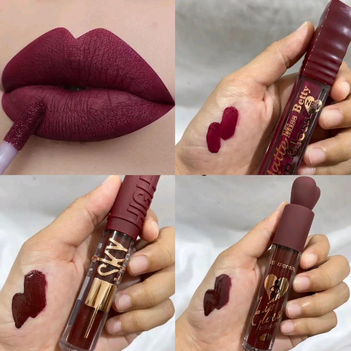 [ Satuan ] Lipcream Matte Red Purple Color