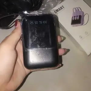 Powerbank 20000 mAh Mini With 4 USB Cable Lighrweight Universal Powerbank LED Display Baterai Pengisi Charger