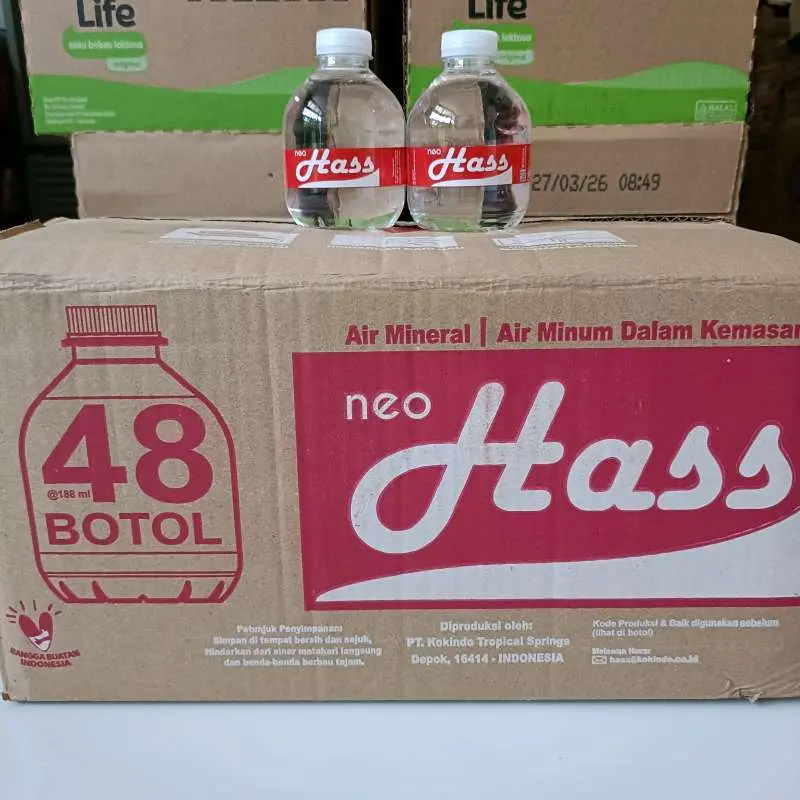 HASS Neo Air Minum 188 ml Kardus 48 Botol Gemoy - Harga Kaki Lima, Rasa Bintang Lima, Kemasan Praktis!