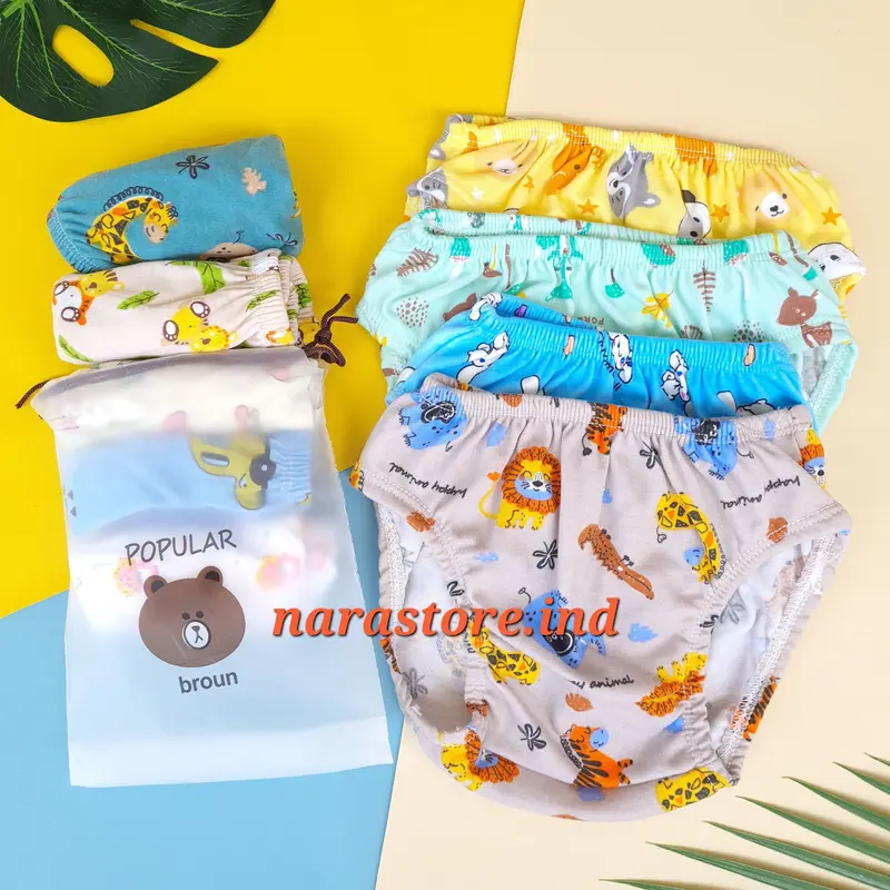 10 Pcs Celana Dalam Anak Laki-Laki dan Perempuan Bahan Premium 1-6 Tahun Motif Lucu Fashion 5