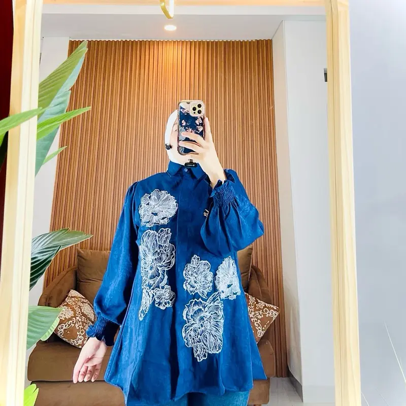 Atasan wanita terbaru//kemeja katun lembut bordir hayda 0