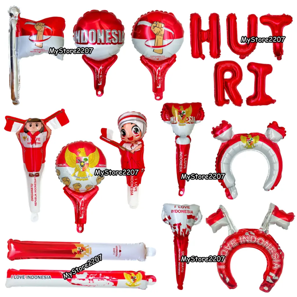 Balon Foil Agustus / Hiasan Agustus / Balon Agustusan / Balon Dirgahayu Kemerdekaan