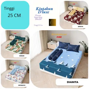 Sprei Kintakun Sprei 200x200 T25 DLUXE/Sprei Kintakun 200x200 Super King / Sprei SpringBed Bantal Guling seprai motif terbaru