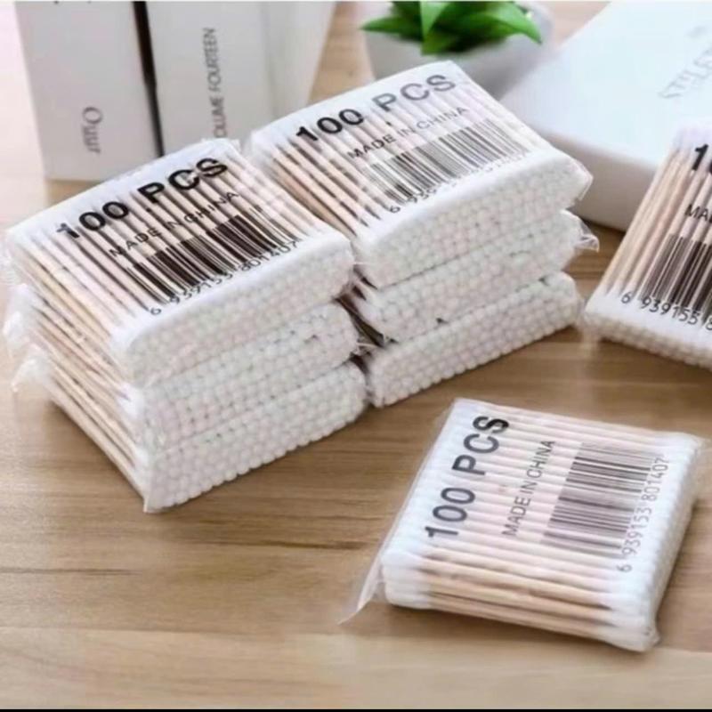 DEAL 1K Tăm Bông Gói 100 Chiếc Bằng Gỗ Tre Chắc Chắn Tiện Lợi Tăm Bông Ngoáy Tai Tre An Toàn Tiện Lợi 2