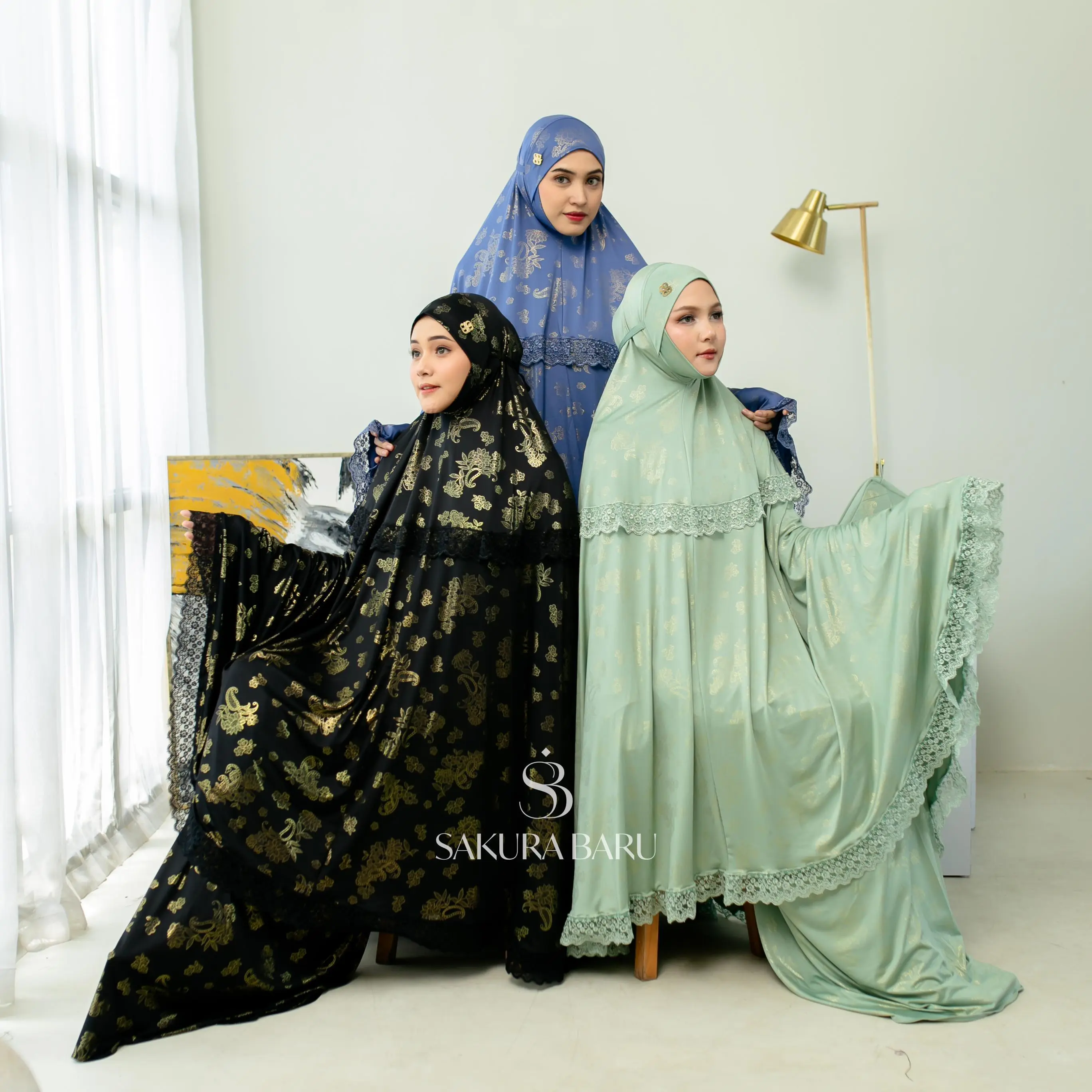 Sakura Baru - Mukena Premium Shanum Mimoza Wanita Muslim Dewasa Mukenah Renda Motif Mewah