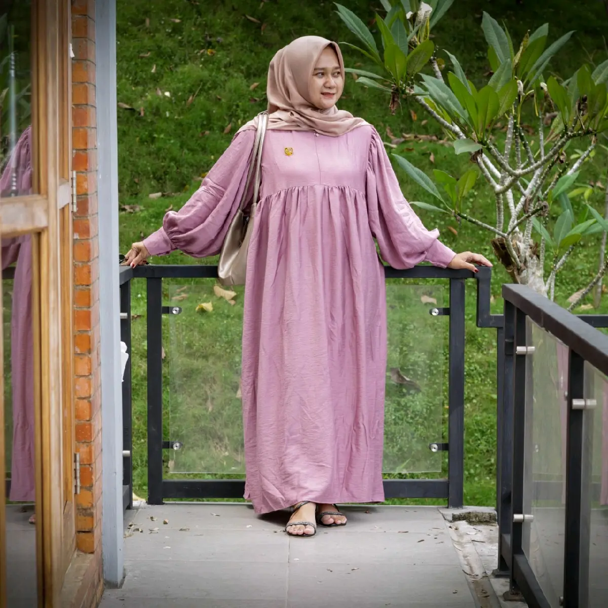 ZAENA GAMIS WANITA LONG DRESS BATWING KATUN POLO LINEN PREMIUM LD 130 BUSUI