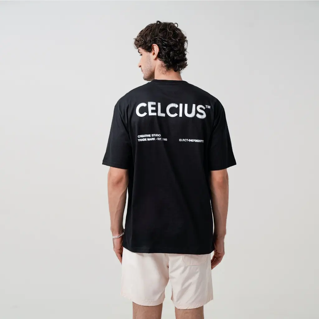 CELCIUS Kaos Lengan Pendek LIN000900C Hitam kaos lengan pendek T-Shirt Short sleeve