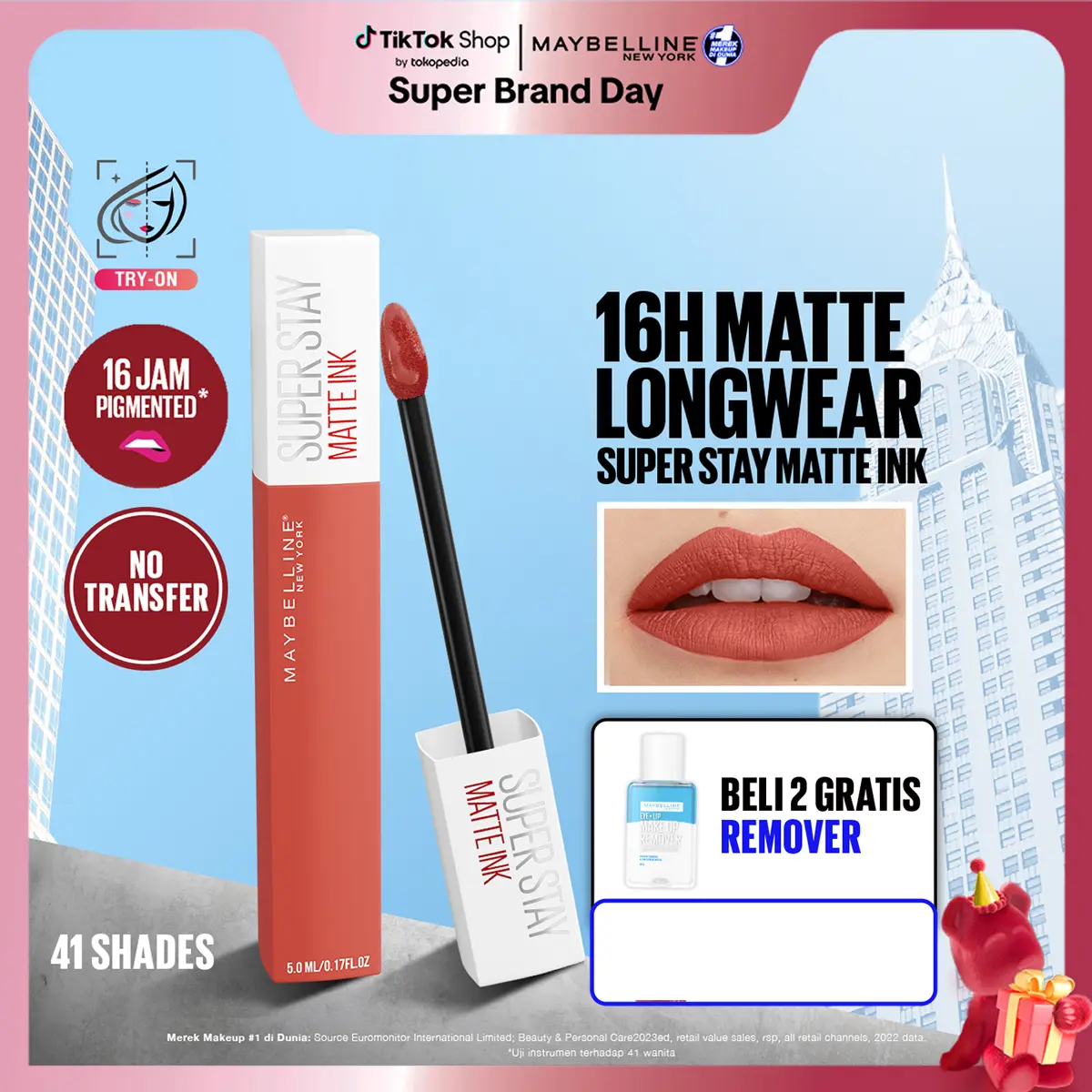 [SBD DEALS] MAYBELLINE Superstay Matte Ink Liquid Long Lasting Waterproof Matte Lipstick Lipcream Make Up Transferproof Tahan 16 Jam