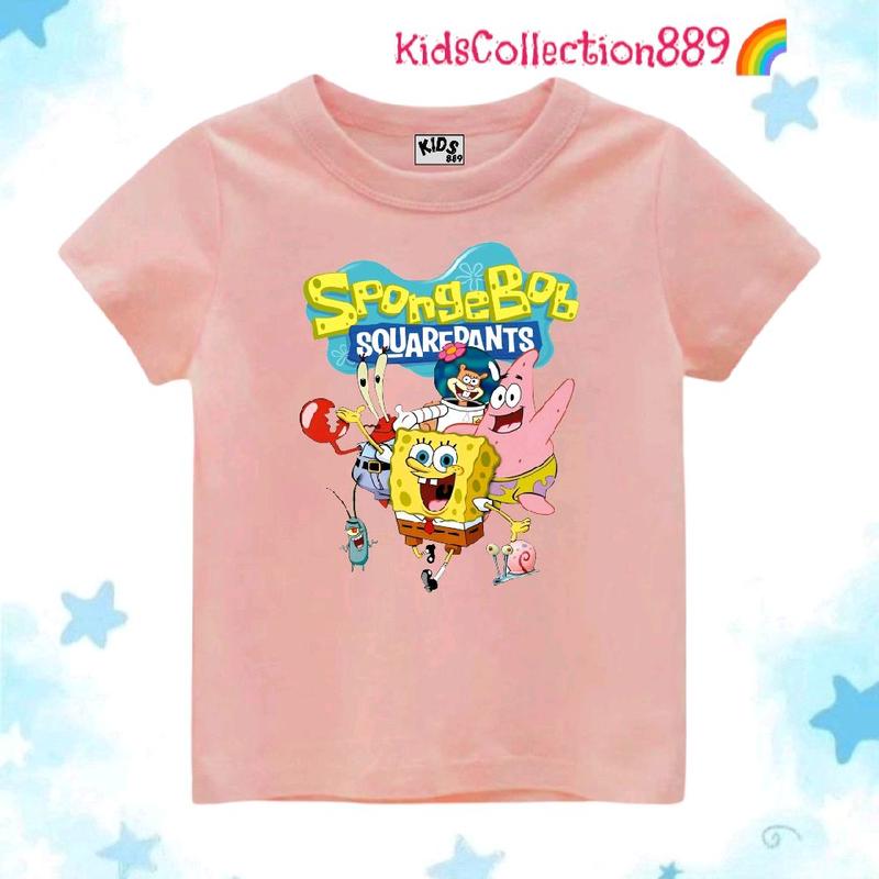 Kidscollection889 || T-shirt || Baju Kaos anak cewek cowok gambar Spongebob -02 5