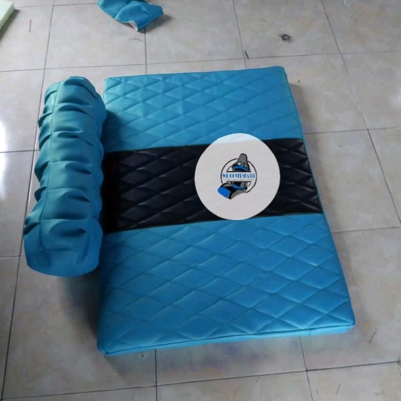 matras kasur +guling pengganti sandaran kiri mobil truk dan pickup ukuran L80cm T60cm tebal busa 5-6 cm terlaris Camping 3